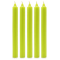 Bougies en vrac de couleur unie - Vert citron rustique - Lot de 10
