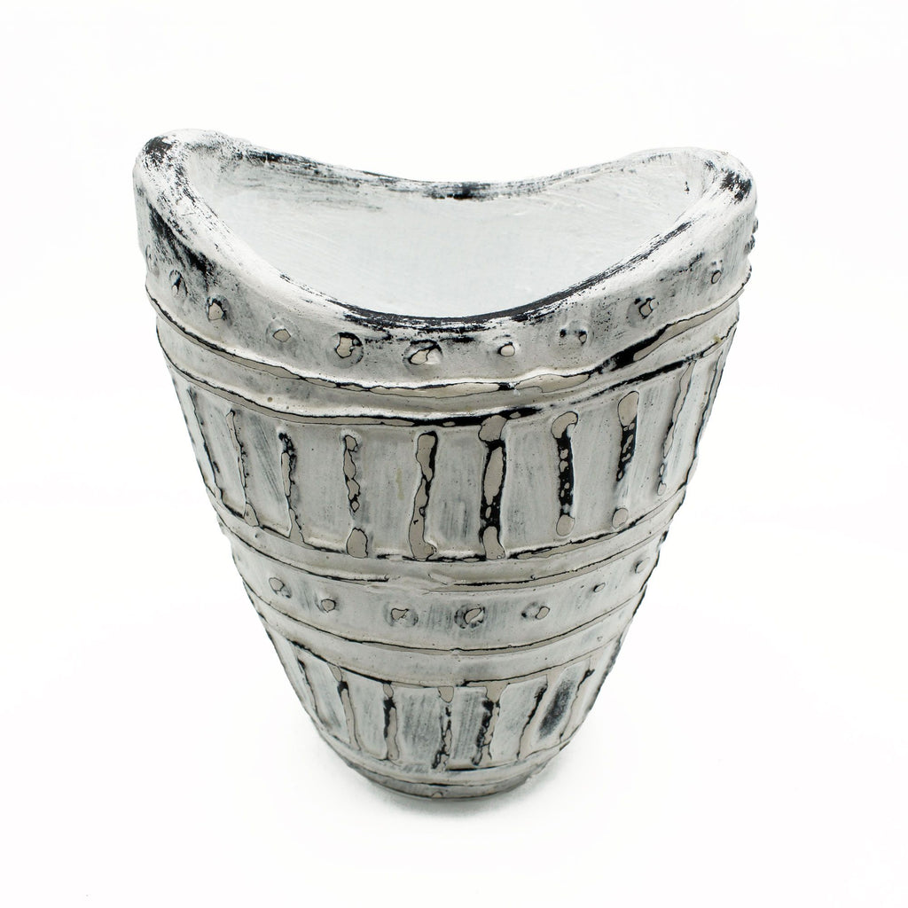 Vase à col large - Crème 22 cm