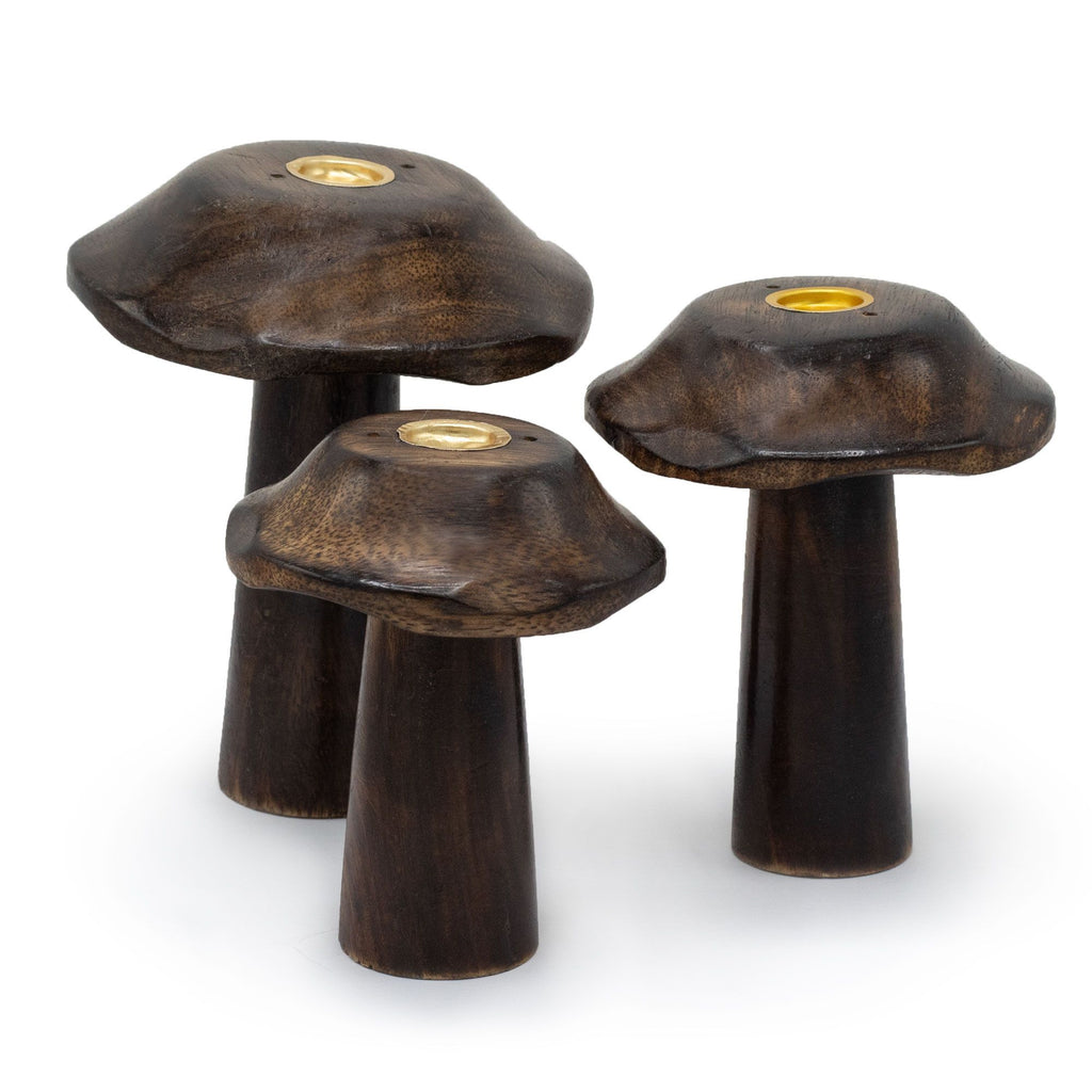 Lot de 3 champignons d'encens plats en forme de cône (13 cm 12 cm 11 cm)