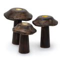 Lot de 3 champignons d'encens plats en forme de cône (13 cm 12 cm 11 cm)
