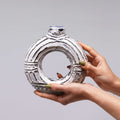 Vase rond en forme de donut - Crème 18 cm