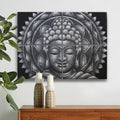 Détail d'un brocart mandala de Bouddha gris 30x40cm x 4