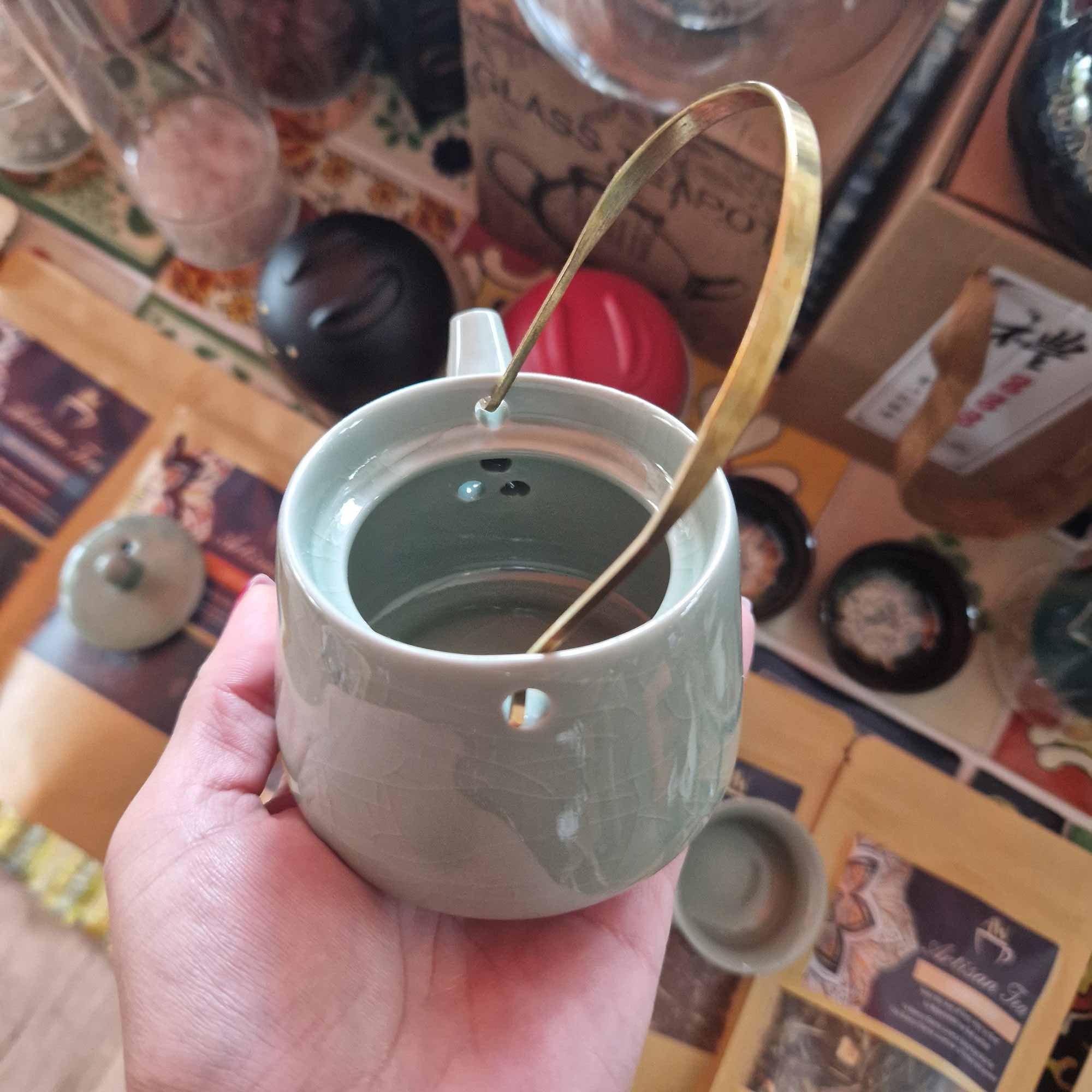Service à thé - Vert - Théière et deux tasses