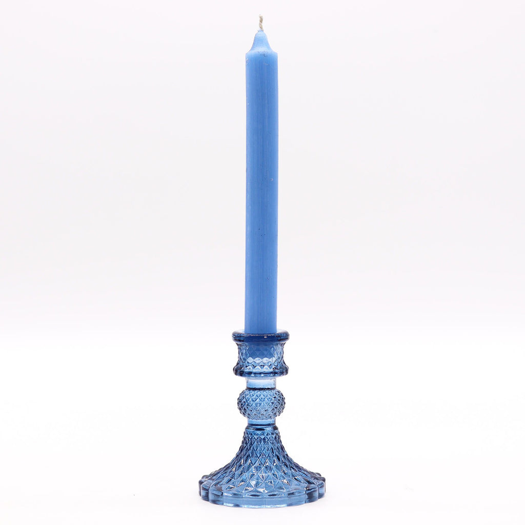 Bougeoirs vintage pour décor de scène - Bleu royal