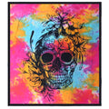 Couette double en coton + tenture murale - Crâne du Jour des Morts