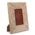 Cadre en bois de manguier (pour 10x15cm) 26x20x2cm - Bouddha blanc
