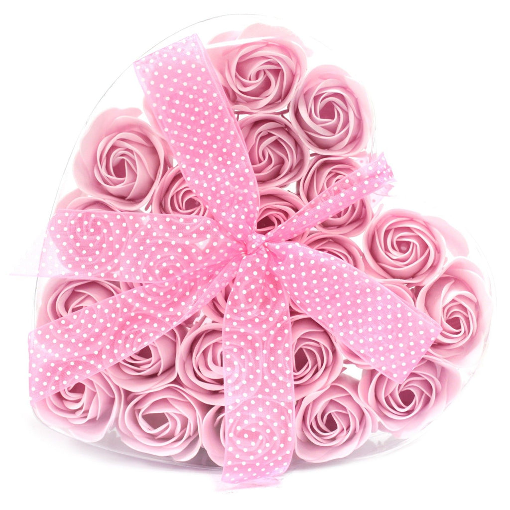 Lot de 24 fleurs en savon - Roses roses