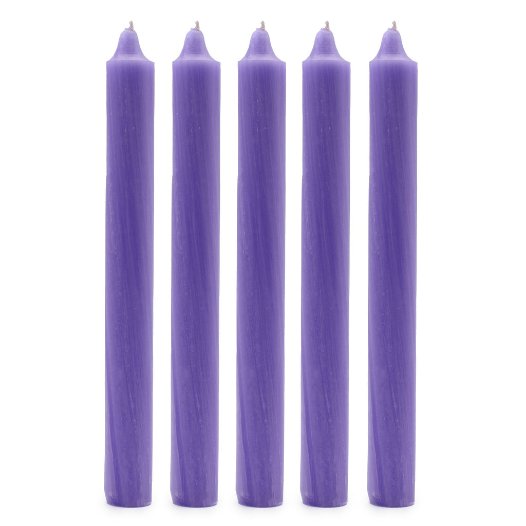 Bougies en vrac de couleur unie - Lilas rustique - Lot de 10