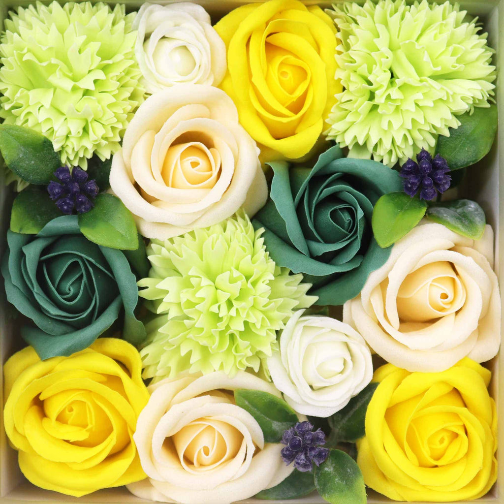 Boîte carrée - Fêtes de printemps - Jaune et vert