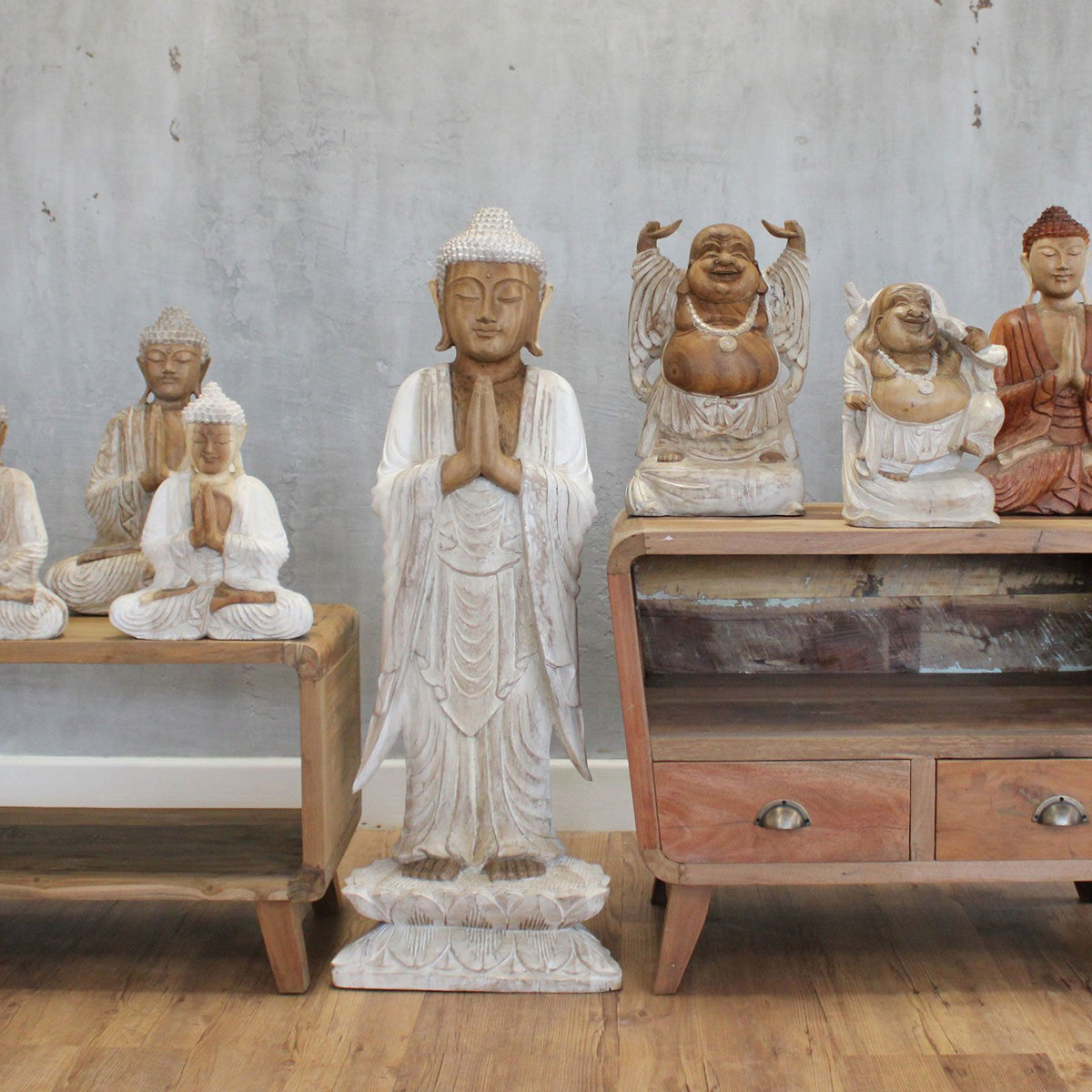 Statue de Bouddha debout - 1 m Bienvenue