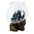 Bol en verre fusionné sur bois