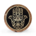 Or et noir sur bois de manguier - Hamsa