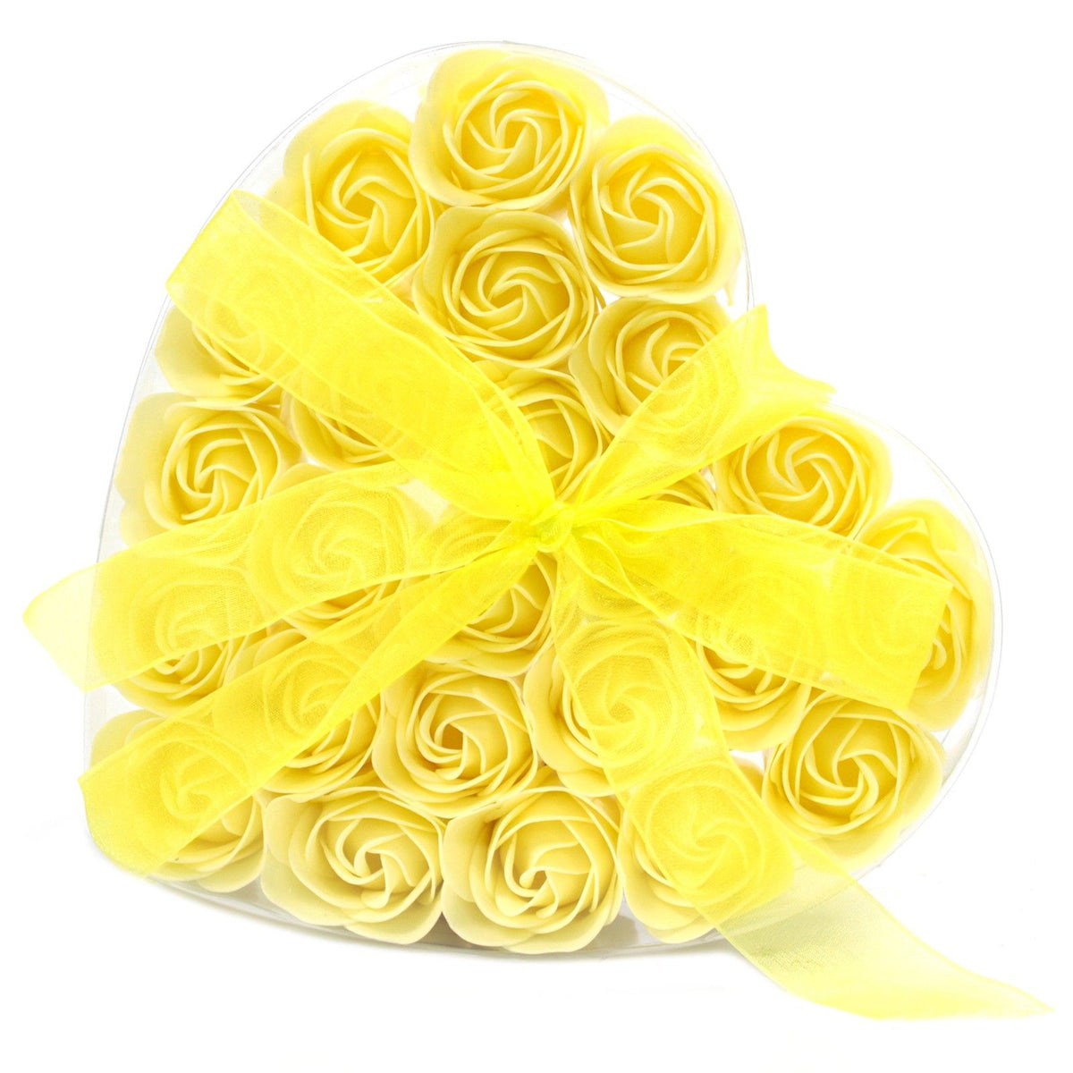 Lot de 24 fleurs en savon - Roses jaunes