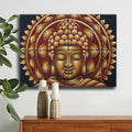 Détail d'un brocart mandala du Bouddha doré 30x40cm x 4