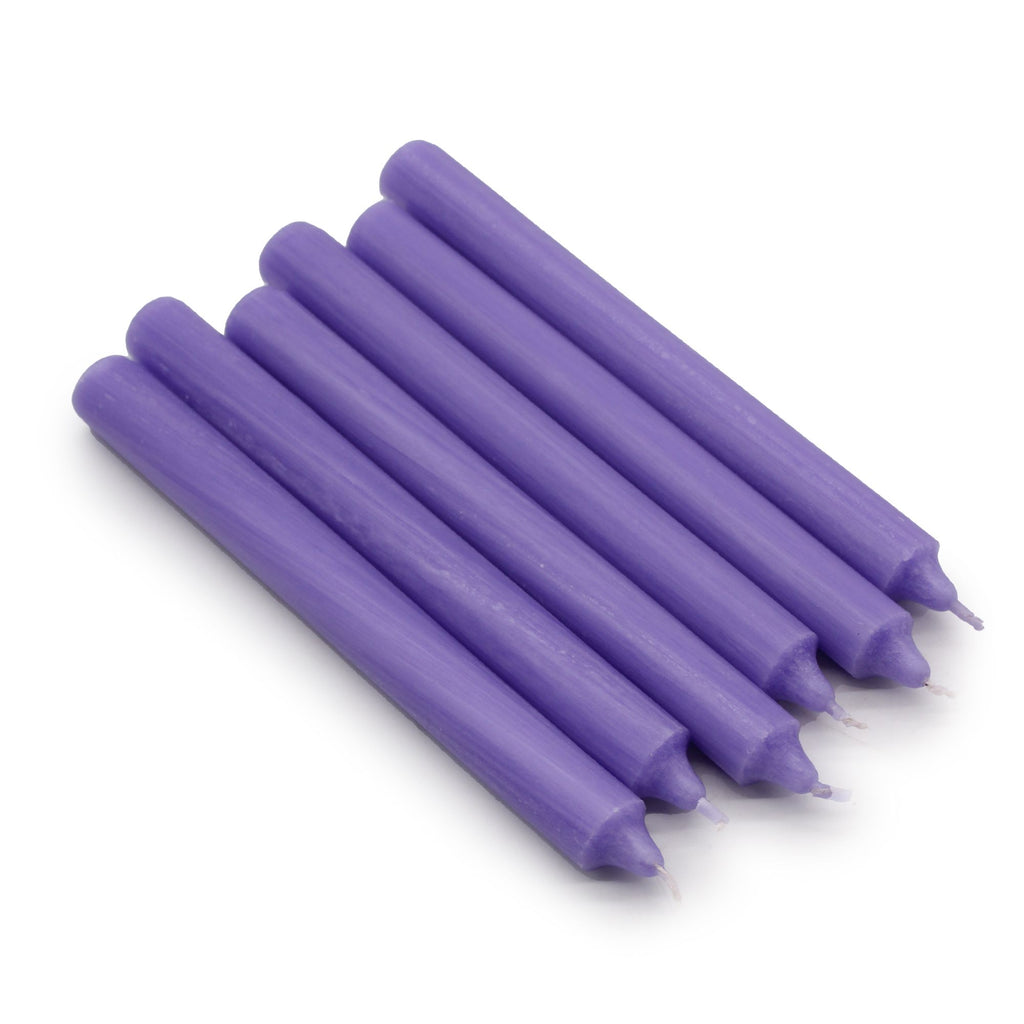 Bougies en vrac de couleur unie - Lilas rustique - Lot de 10