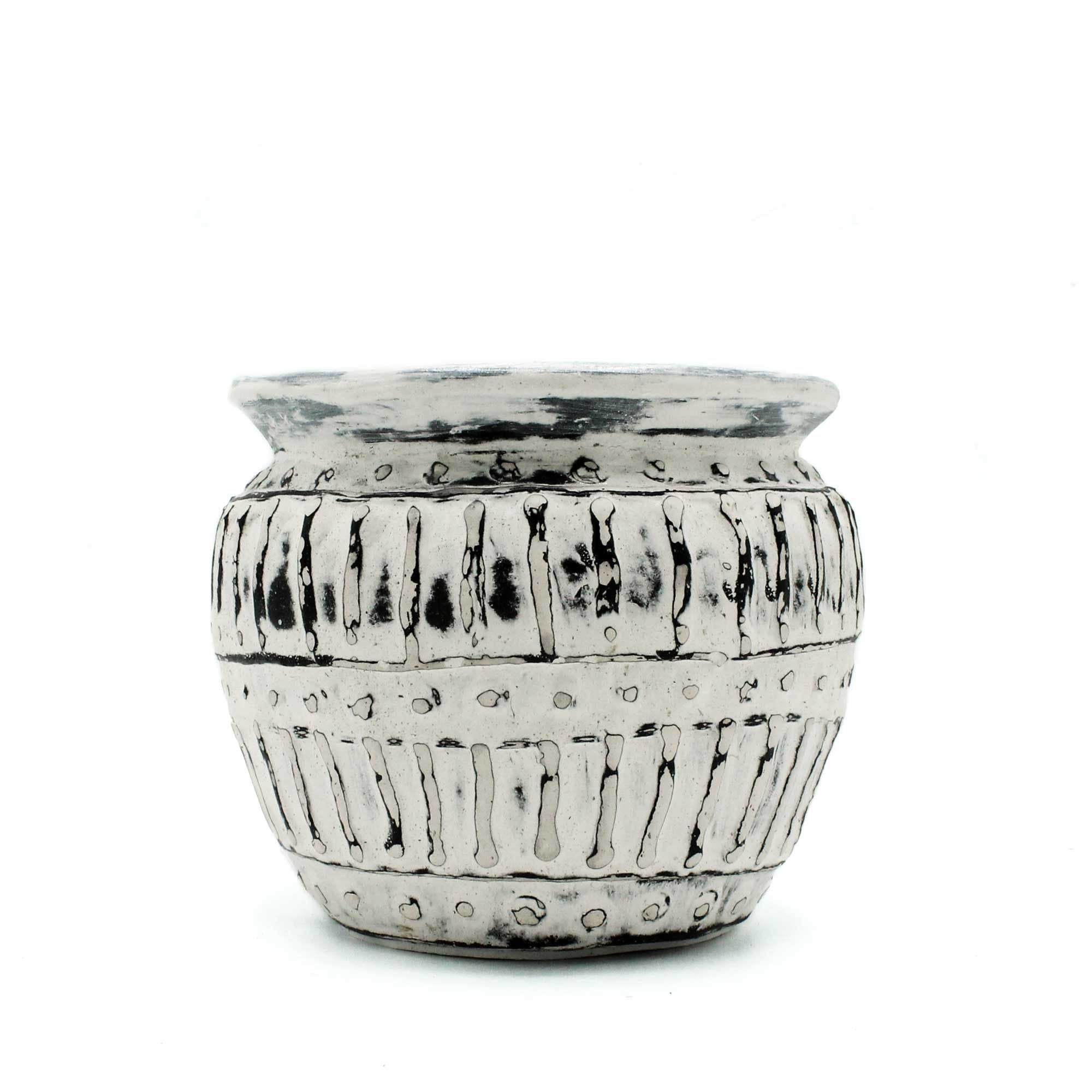 Pot de fleurs grec en terre cuite - Crème 12 cm