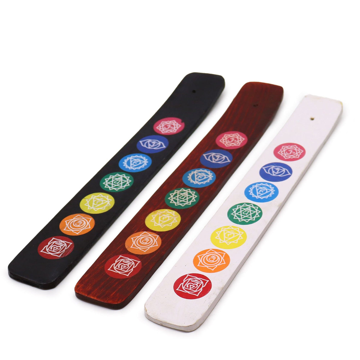 Porte-encens - 7 chakras, couleurs assorties, attrape-cendres