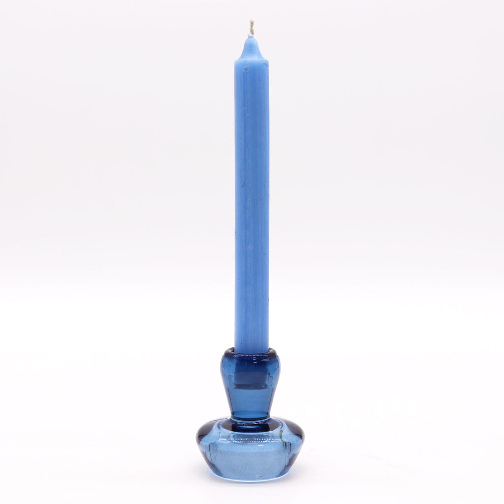 Bougeoir réversible en forme de champignon pour bougie de table/thé - Bleu royal