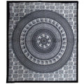 Couette double en coton + tapisserie murale - Mandala singe-éléphant