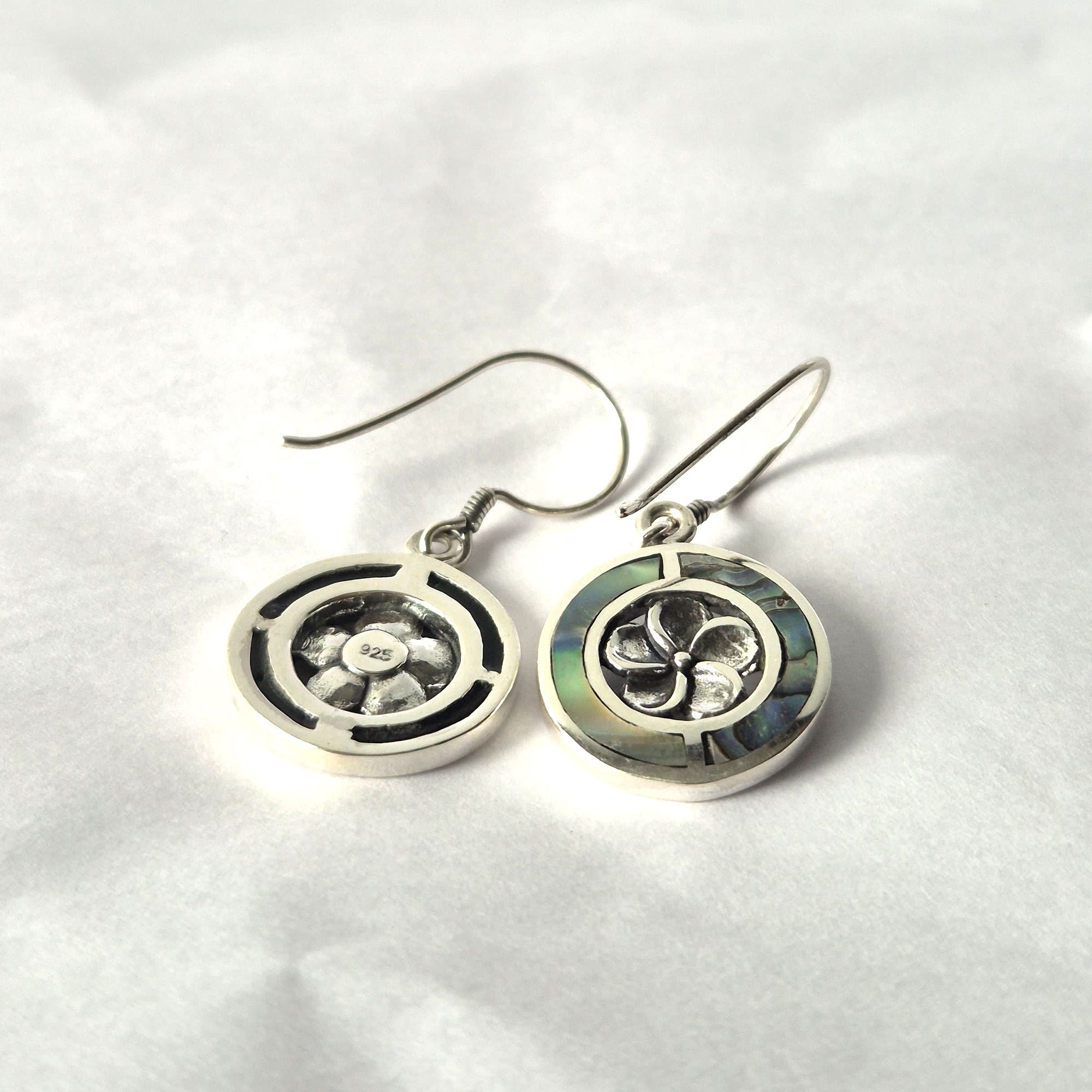 Boucles d'oreilles coquillage et argent - Frangipanier - Ormeau