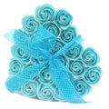 Lot de 24 fleurs en savon - Roses bleues