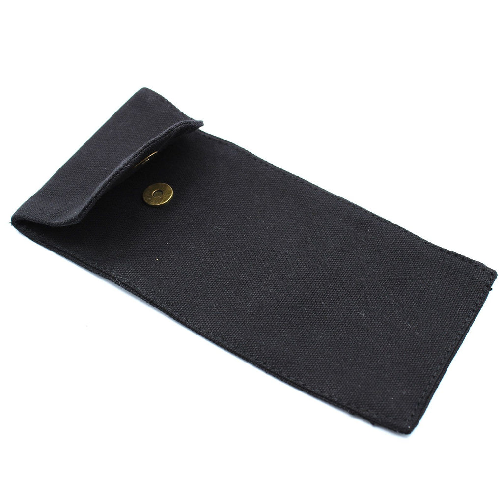 Pochette en coton pour rouleaux de massage facial aux pierres précieuses 10 oz - Noire 9 x 19 cm