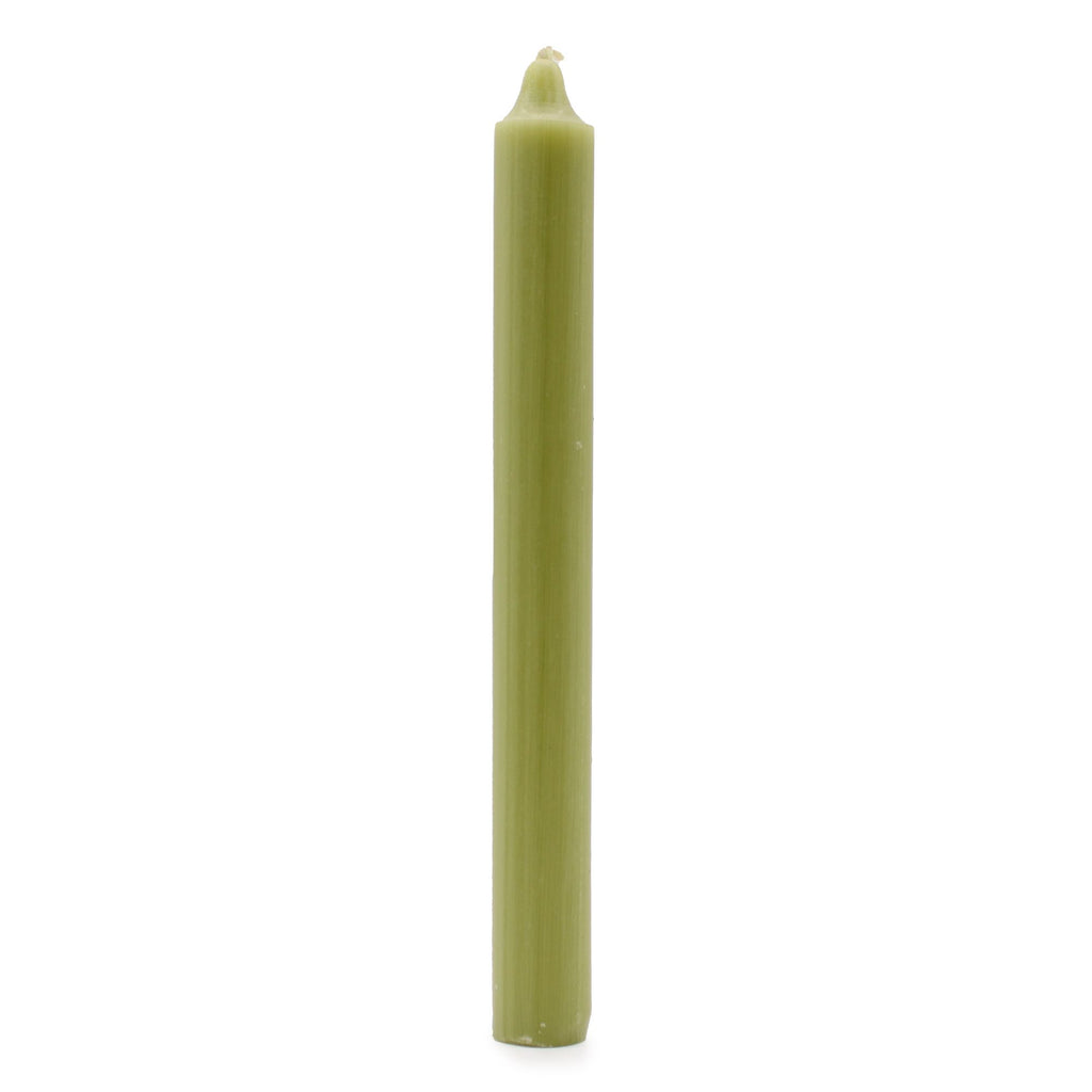 Bougies en vrac de couleur unie - Olive rustique - Lot de 10