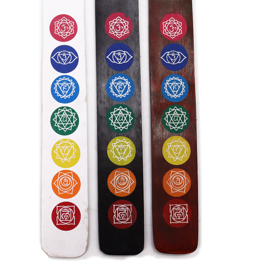Porte-encens - 7 chakras, couleurs assorties, attrape-cendres