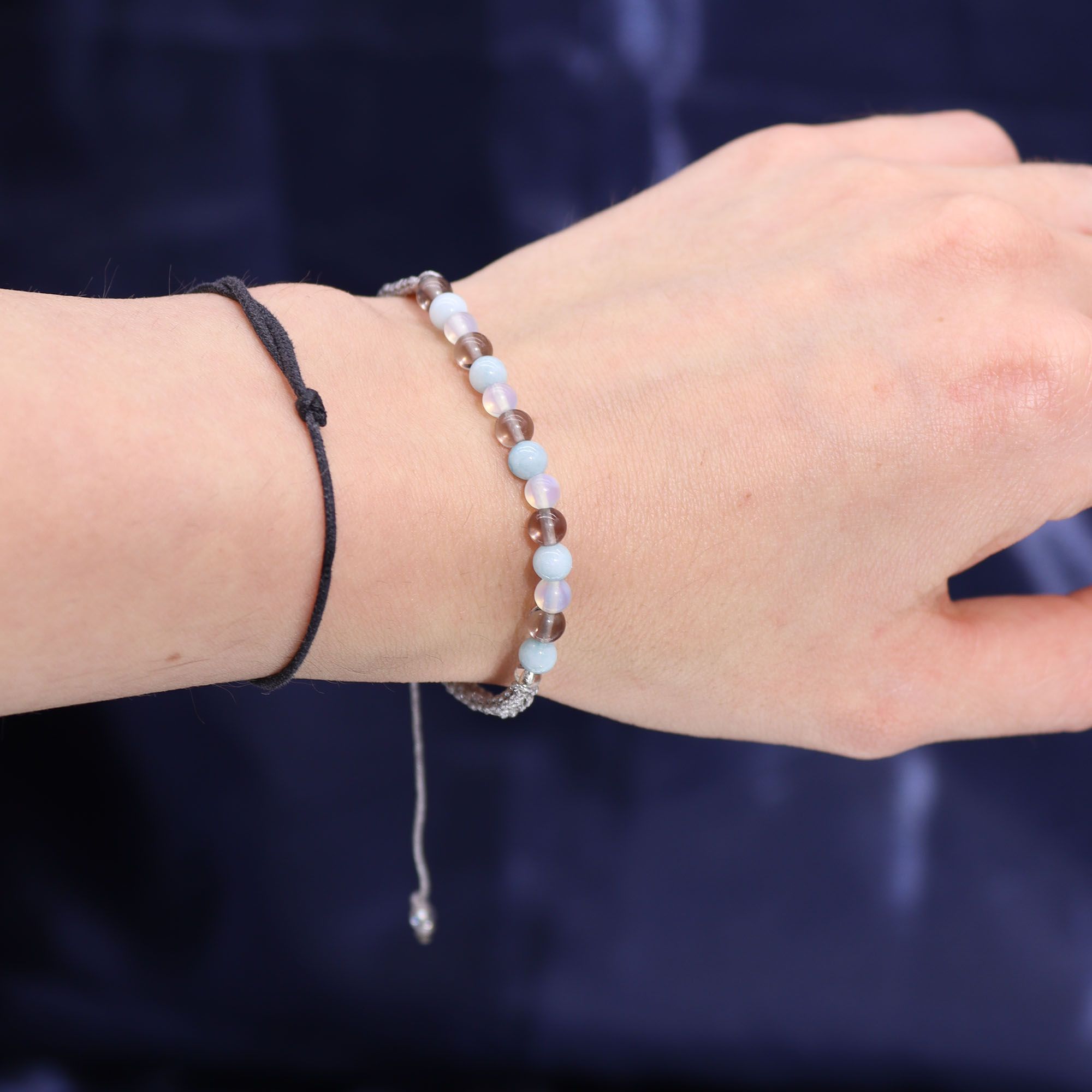 Bougie en cristal du zodiaque avec bracelet en pierres précieuses - Cancer