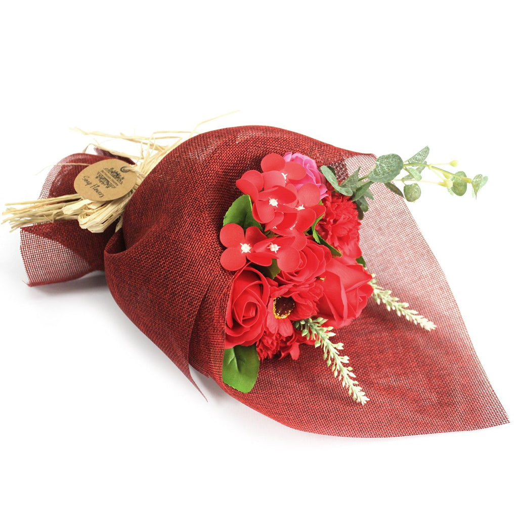 Bouquet de fleurs en savon - rouge