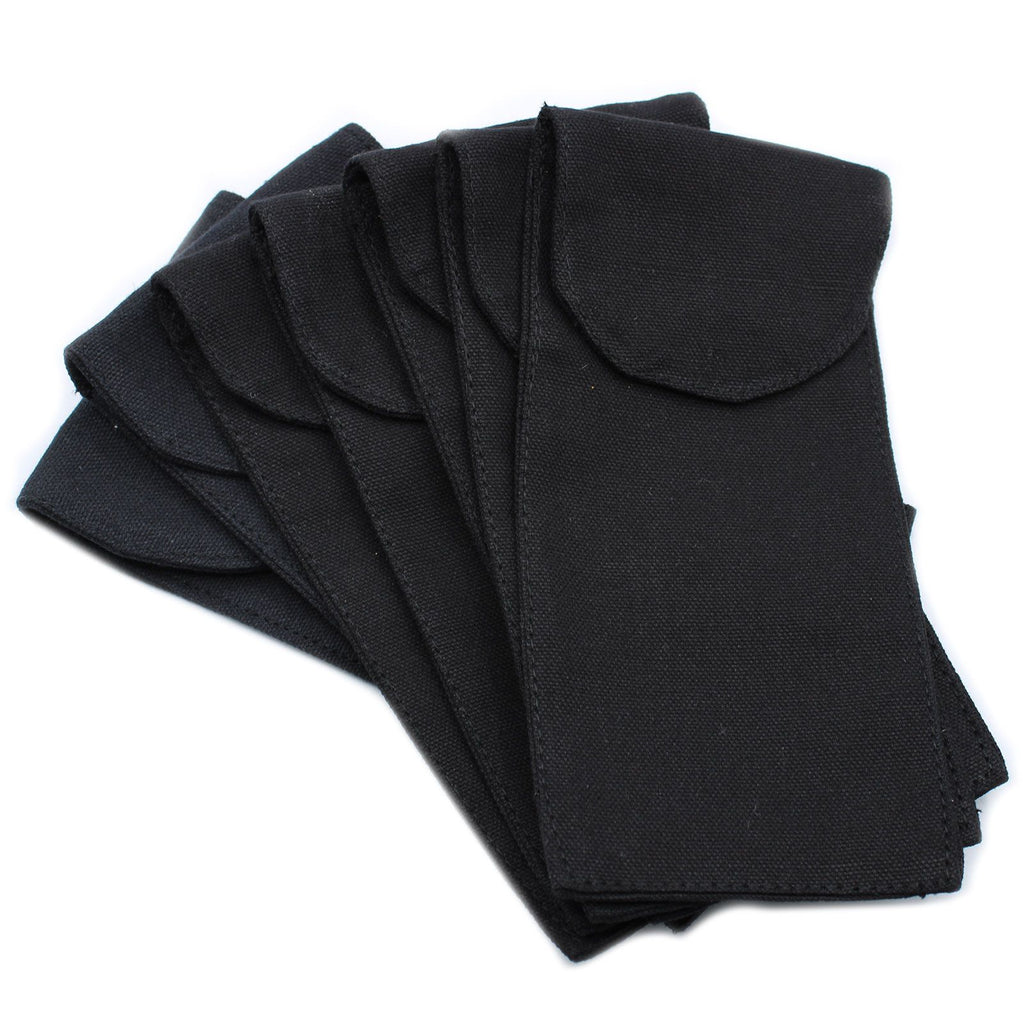 Pochette en coton pour rouleaux de massage facial aux pierres précieuses 10 oz - Noire 9 x 19 cm