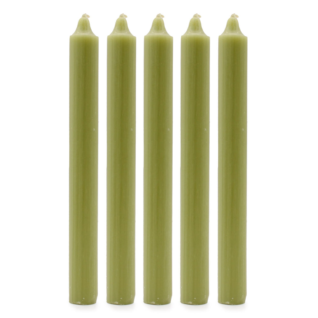 Bougies en vrac de couleur unie - Olive rustique - Lot de 10