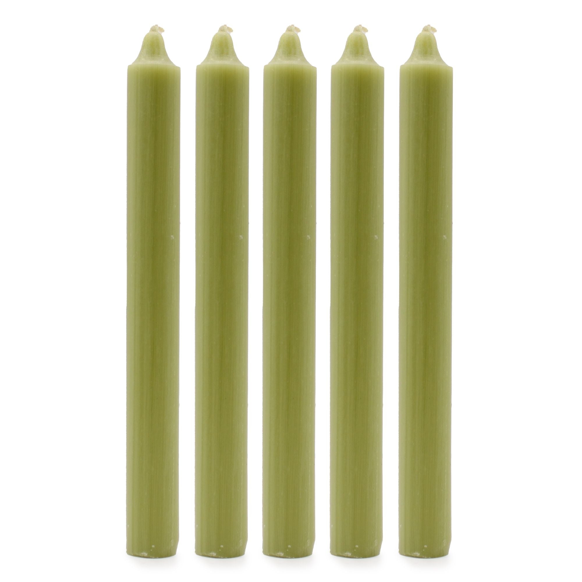 Bougies en vrac de couleur unie - Olive rustique - Lot de 10