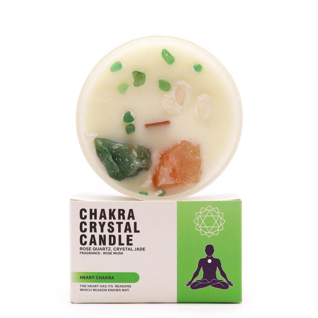 Bougies en cristal Chakra - Chakra du cœur