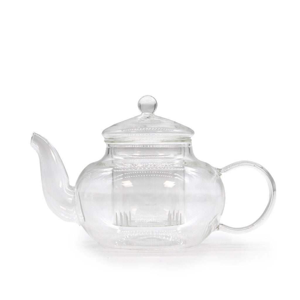 Théière avec infuseur en verre - Forme ronde perle - 400 ml