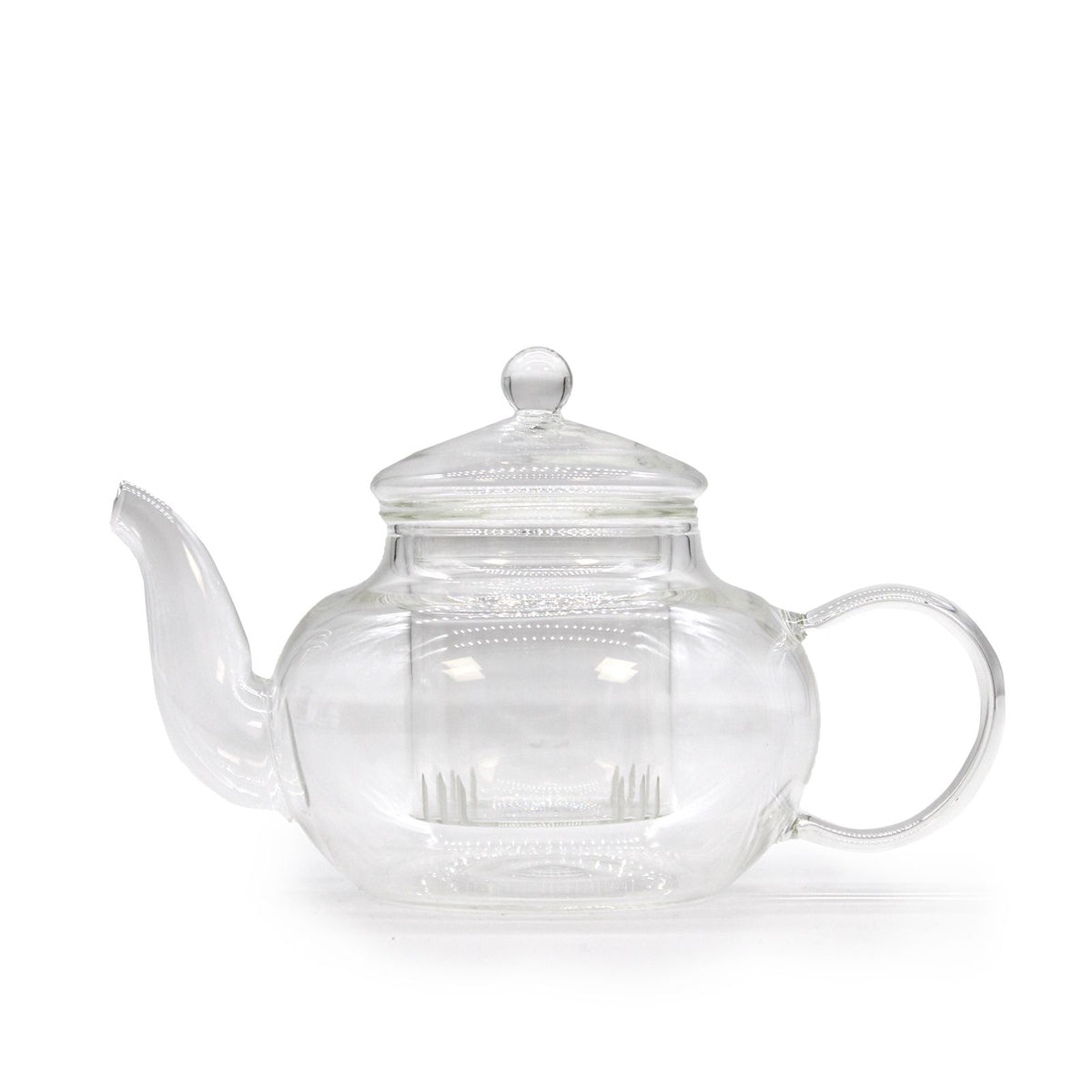 Théière avec infuseur en verre - Forme ronde perle - 400 ml