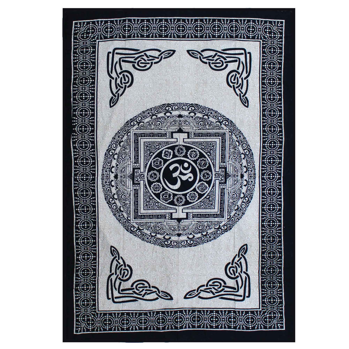 Couverture en coton simple + tapisserie murale - Singe - Mandala OM