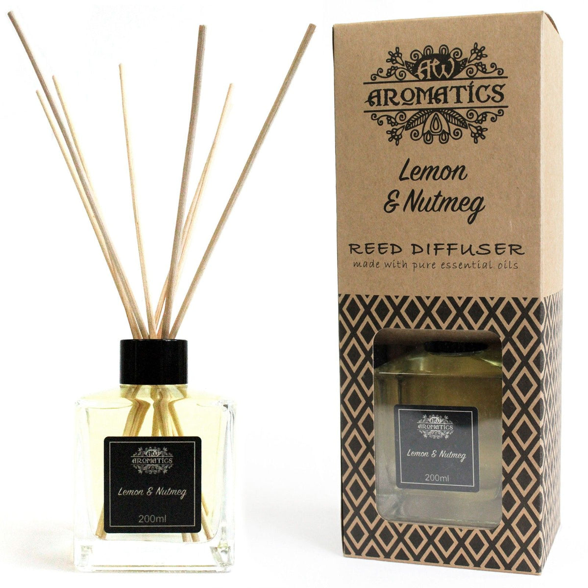 Diffuseur à bâtonnets aux huiles essentielles - Citron et noix de muscade