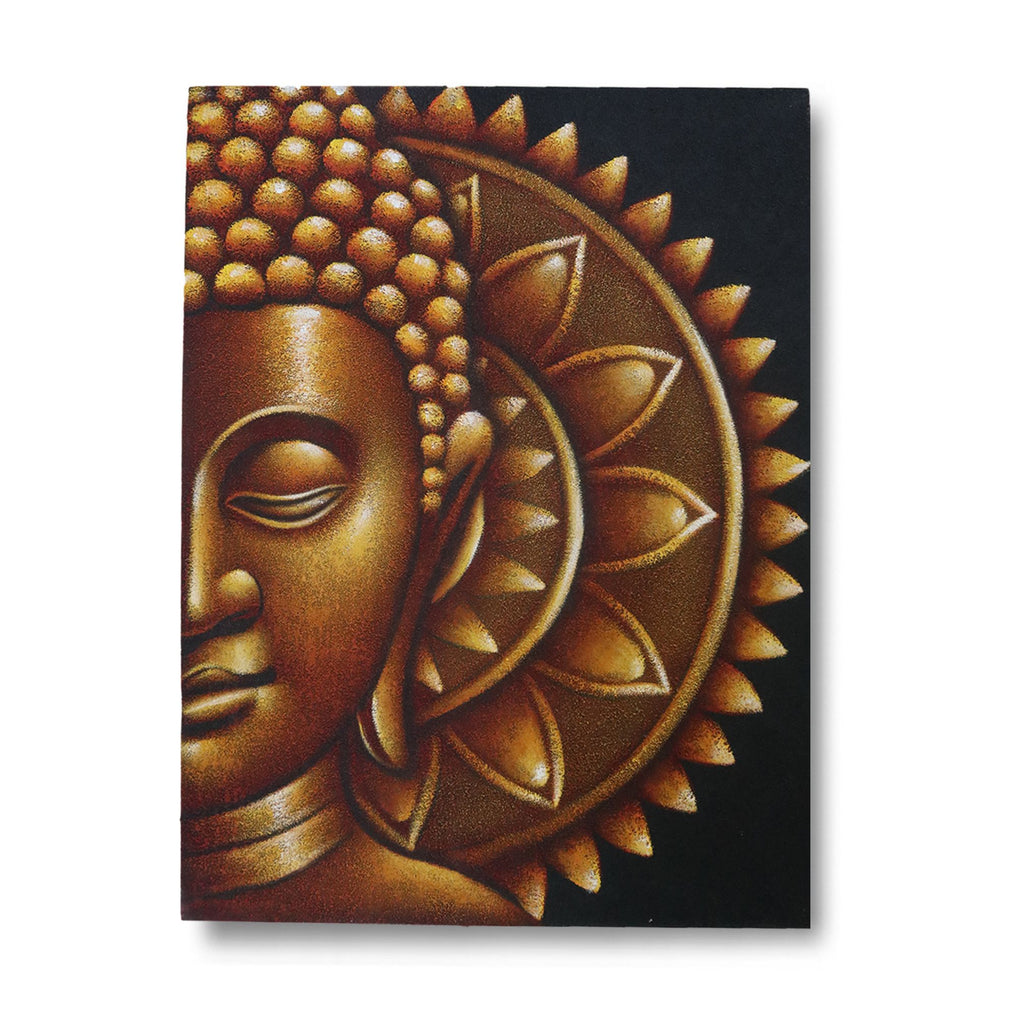 Mandala demi-Bouddha doré 60x80cm