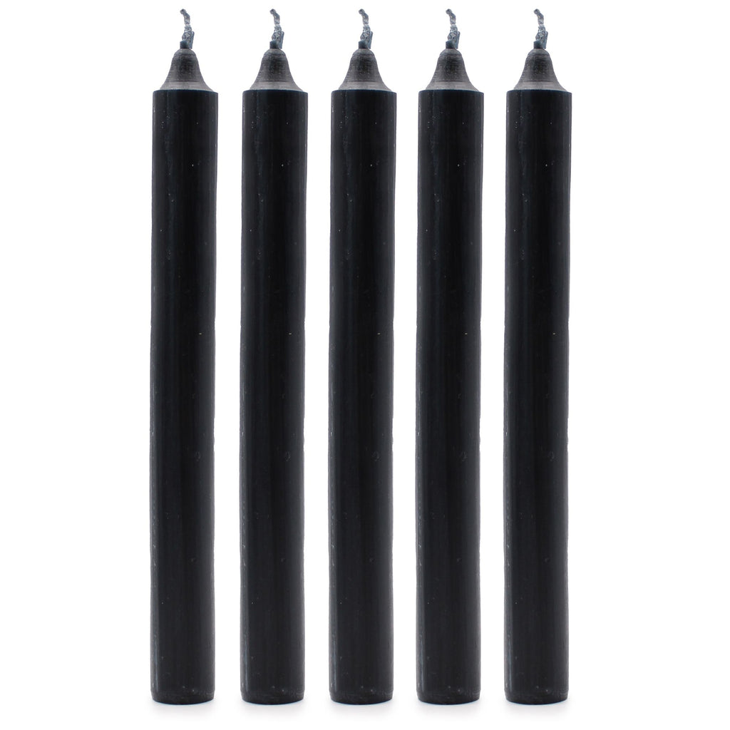 Bougies en vrac de couleur unie - Noir rustique - Lot de 10