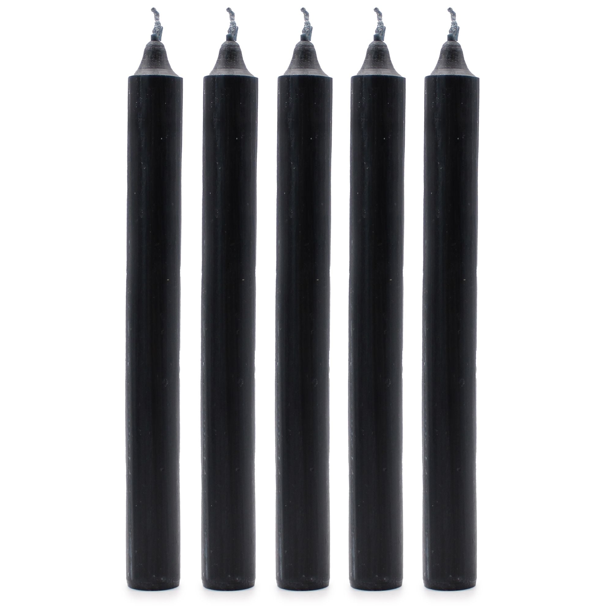 Bougies en vrac de couleur unie - Noir rustique - Lot de 10