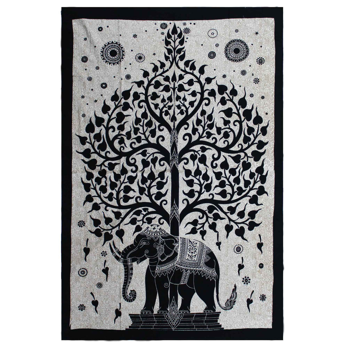Couette en coton simple + tenture murale - Singe - Éléphant des arbres