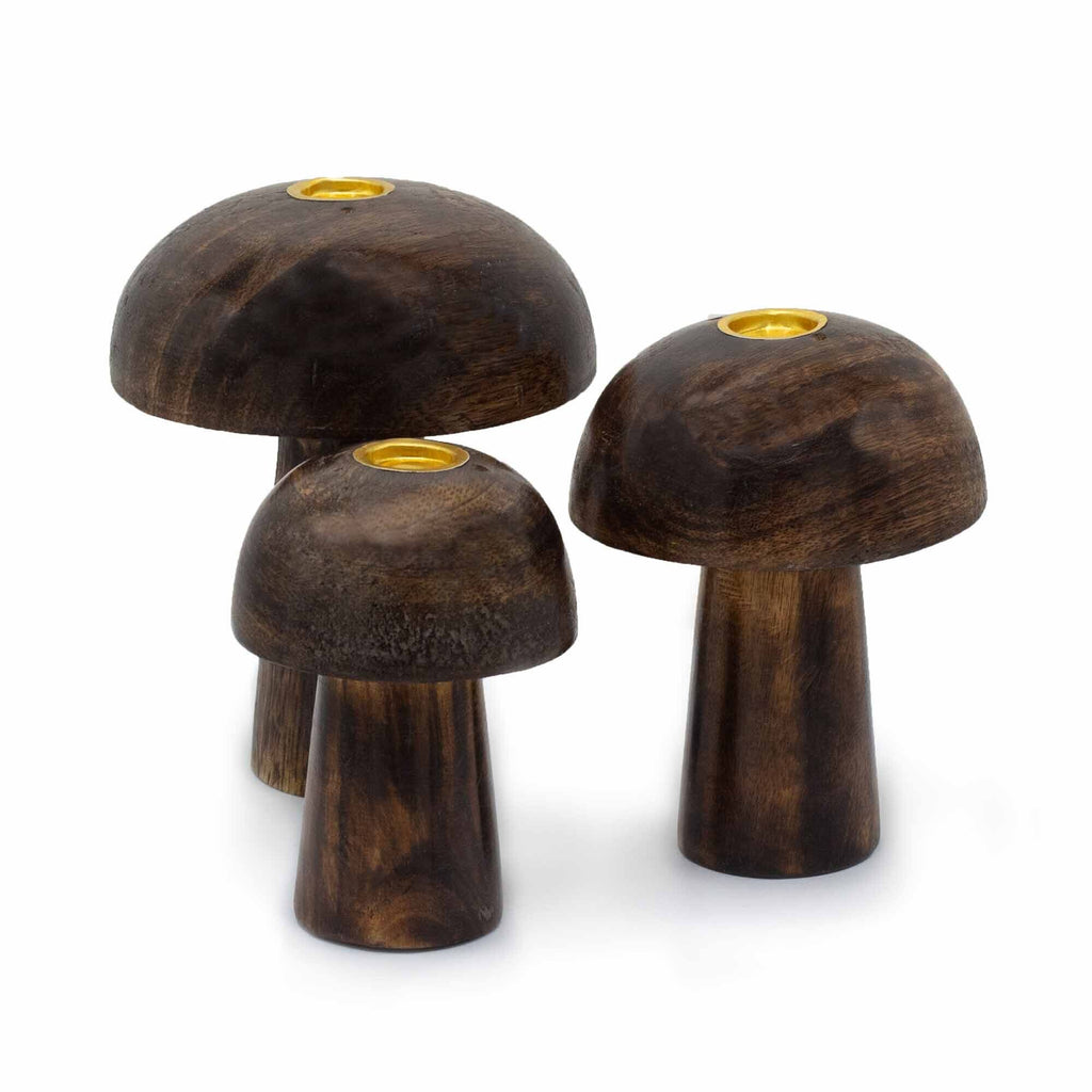 Lot de 3 cônes d'encens en forme de champignon ((10cm 9cm 8cm)