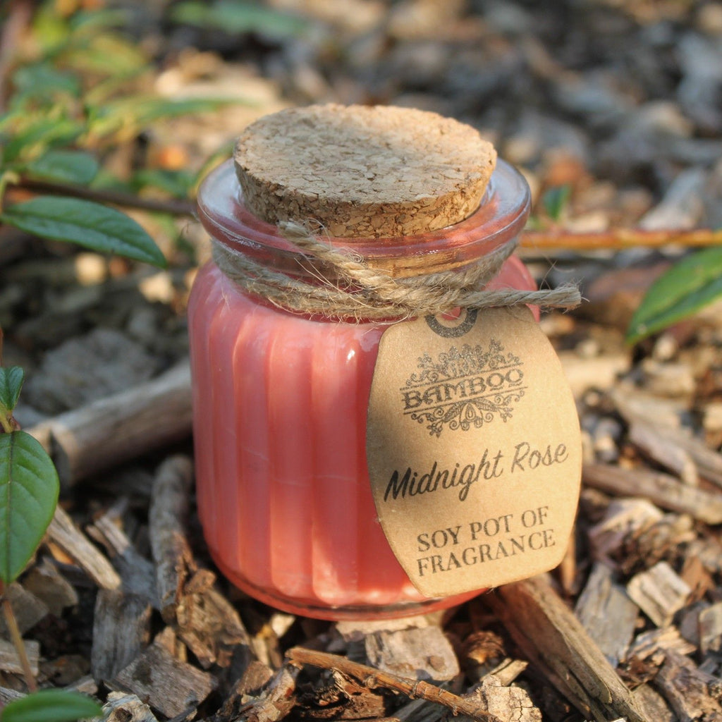 Bougie en cire de soja en pot rose