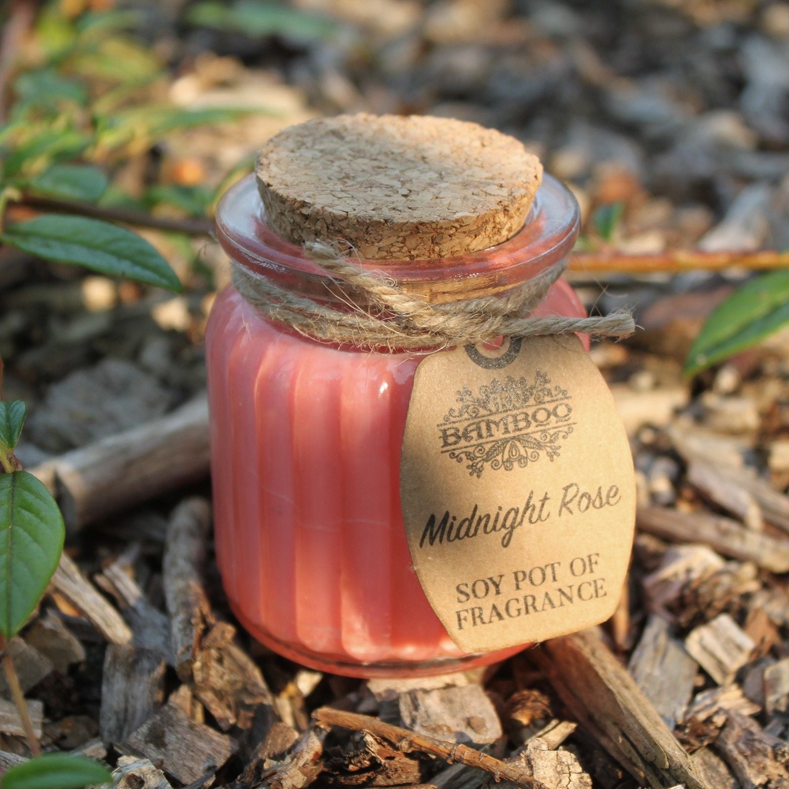 Bougie en cire de soja en pot rose
