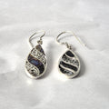 Boucles d'oreilles coquillage et argent - Forme goutte allongée - Abalone