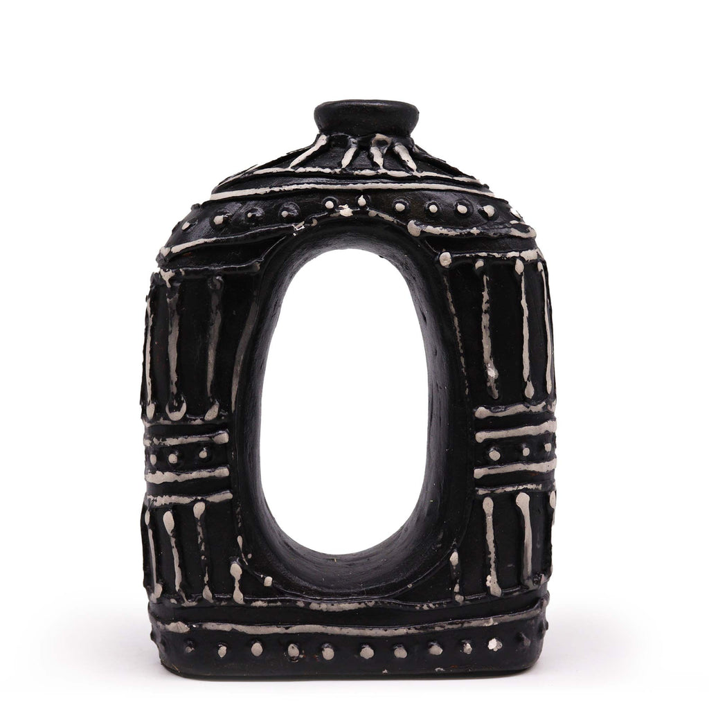 Vase ovale en forme de donut - Chocolat 23 cm