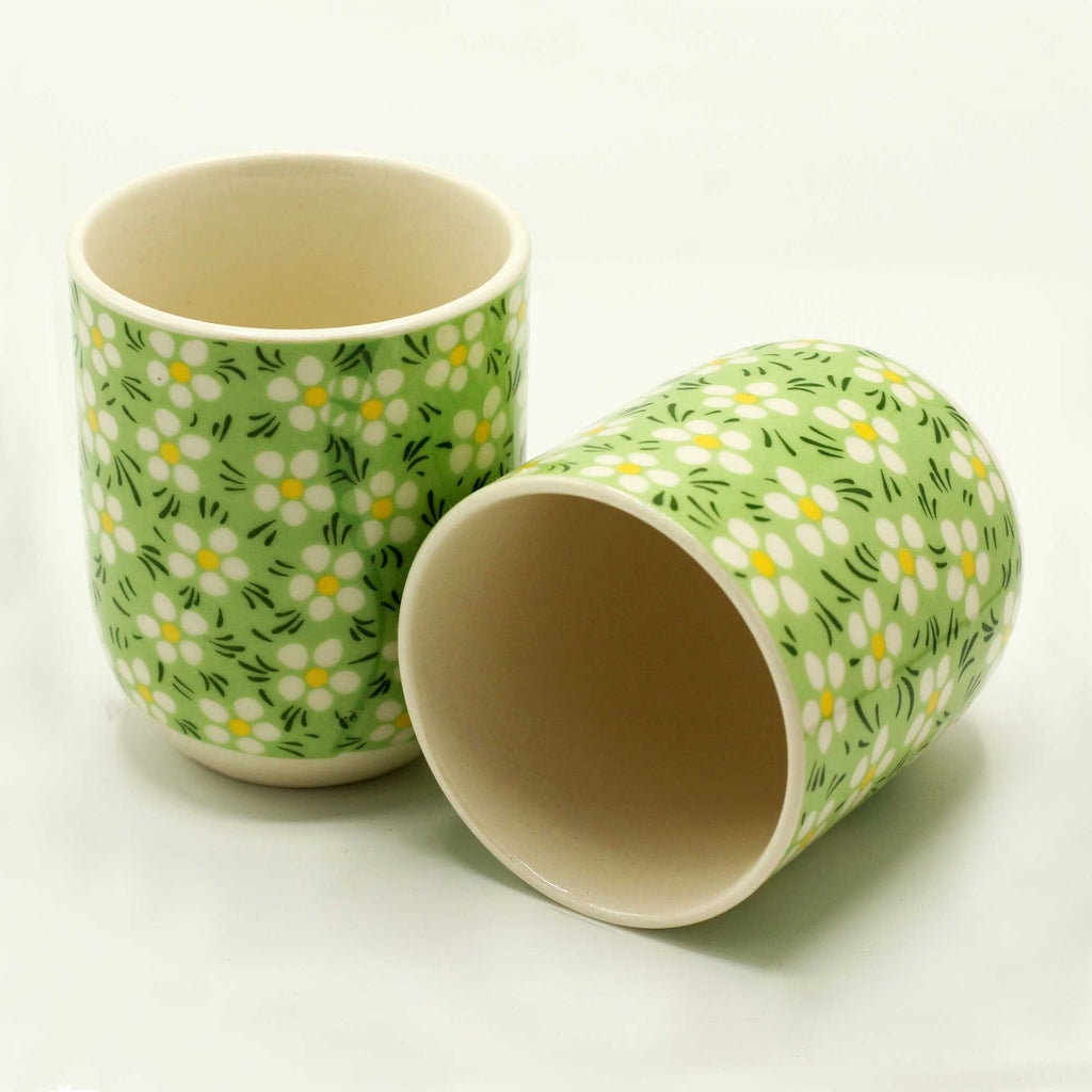 Tasses à thé - Marguerite verte