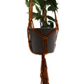Pot de fleurs classique en macramé - Pot moyen couleur chocolat