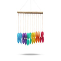 Carillon éolien en bois - Grandes feuilles arc-en-ciel